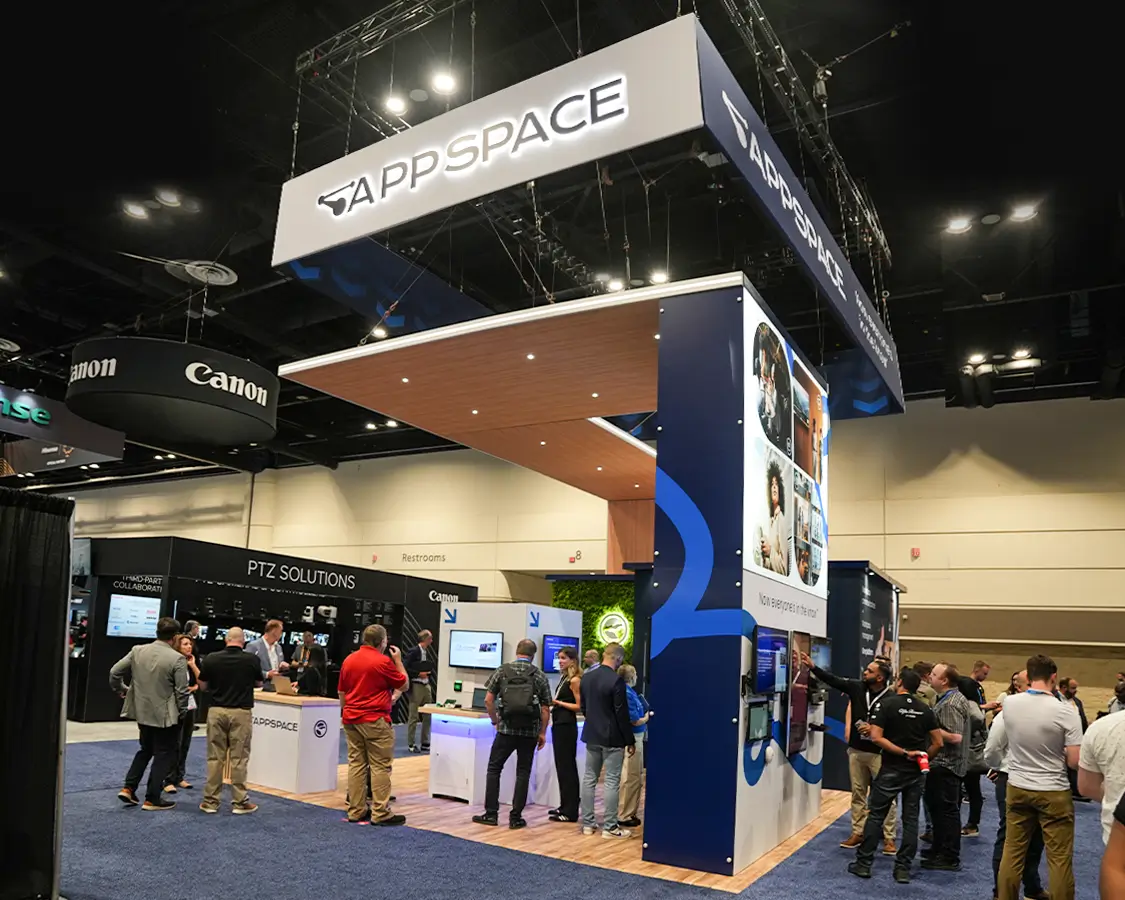 20×30 Trade Show Booth for Appspace At InfoComm, Designed and Built By Exponents in Orlando