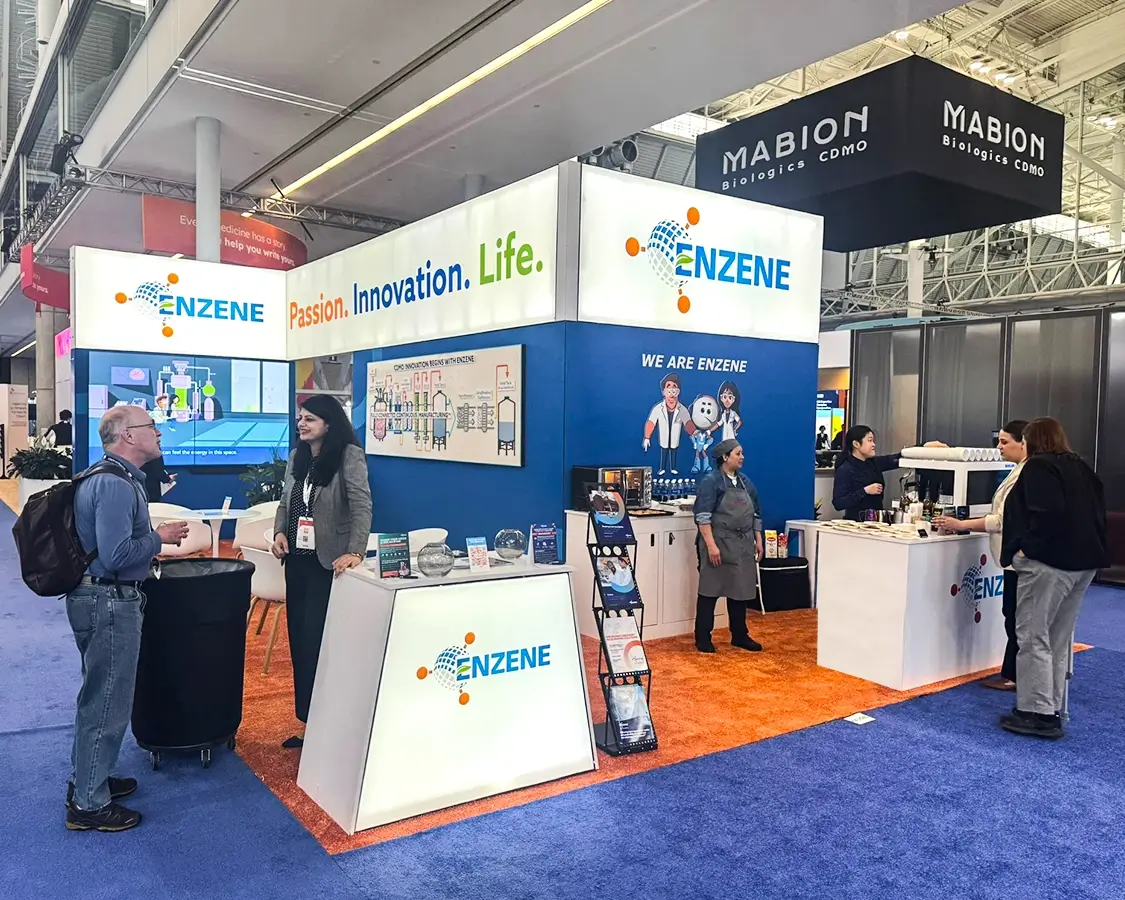 20x30 Trade Show Exhibit for Enzene at Bio International, Designed and Built by Exponents in Boston