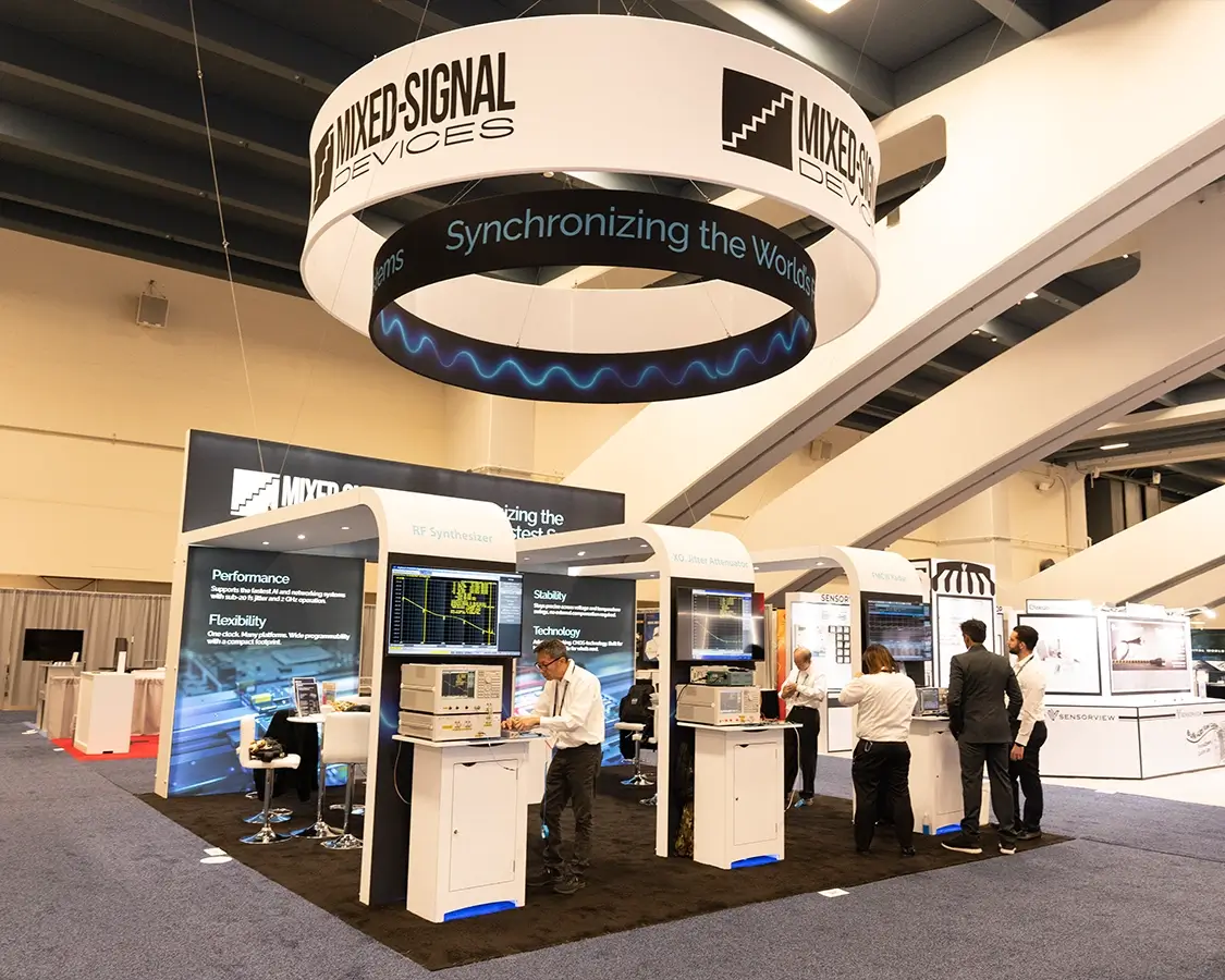 20×20 Trade Show Booth Rental for Mixed Signal at IMS Show, Designed and Built by Exponents in San Francisco, CA 20×20 Trade Show Booth Rental for Mixed Signal at IMS Show, Designed and Built by Exponents in San Francisco, CA