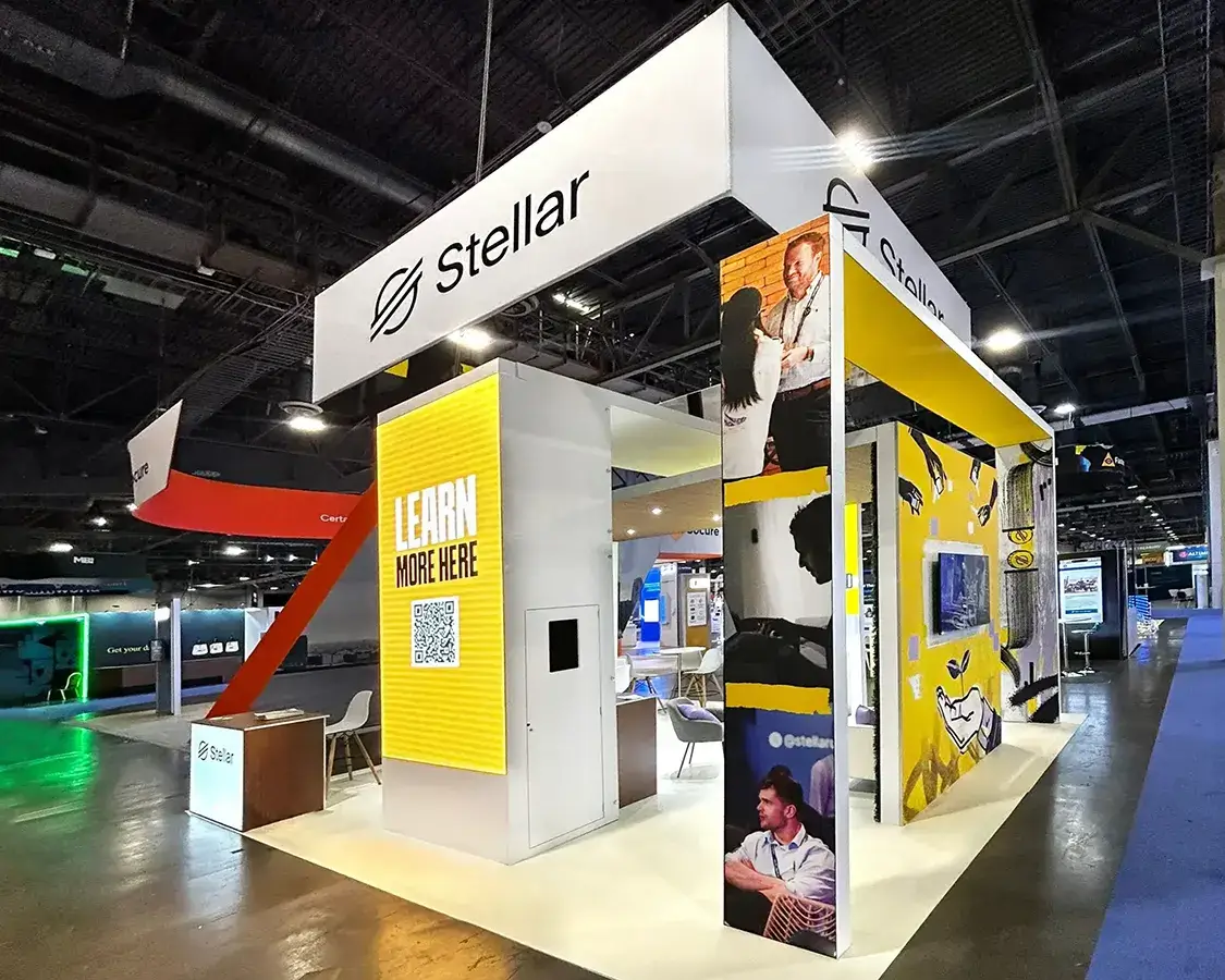 20×20 Trade Show Exhibit Booth for Stellar at Money 20/20 USA, Las Vegas, NV