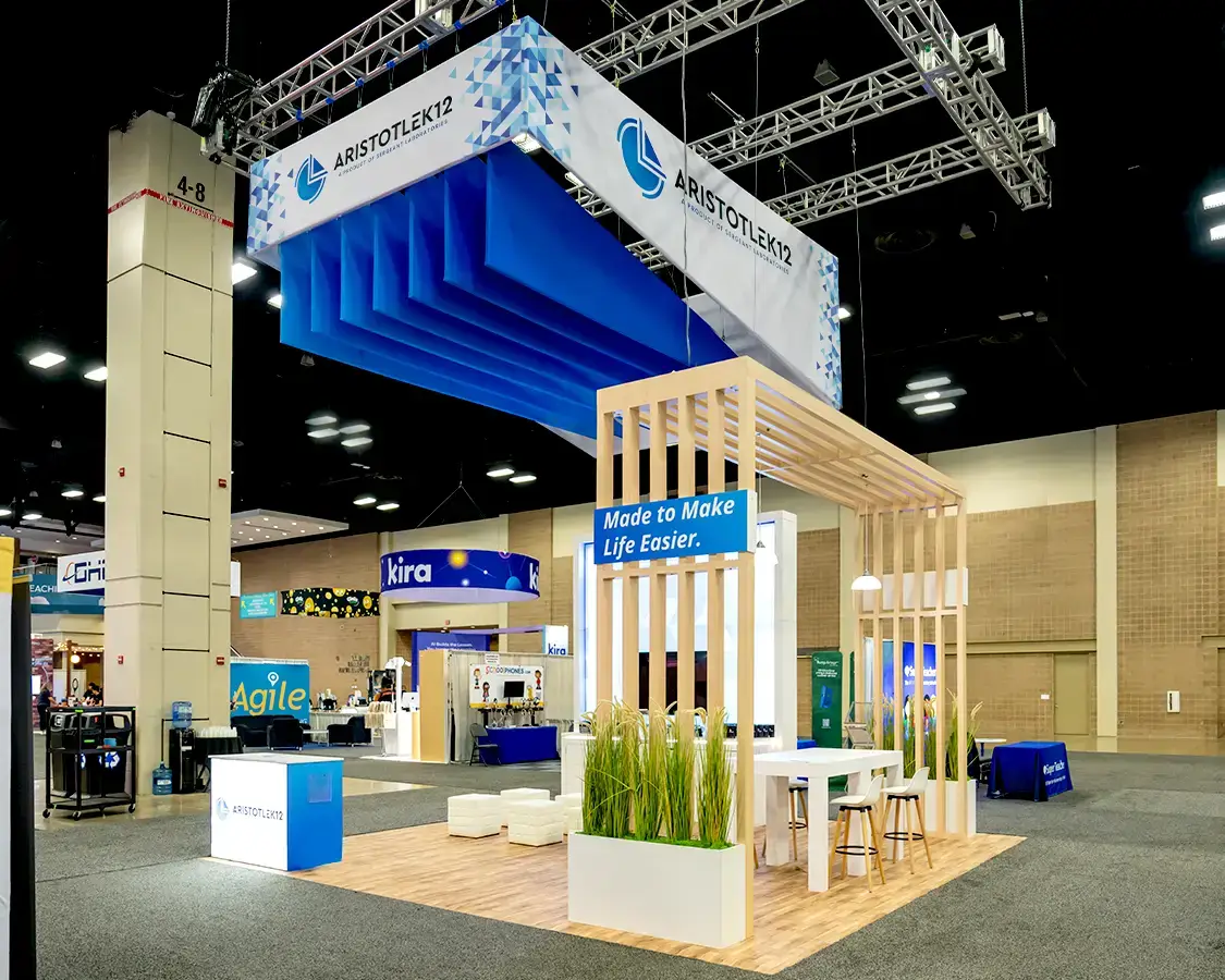 20×20 Trade Show Exhibit for Aristotlek12 At ISTE, Designed and Built By Exponents in San Antonio 20×20 Trade Show Exhibit for Aristotlek12 At ISTE, Designed and Built By Exponents in San Antonio