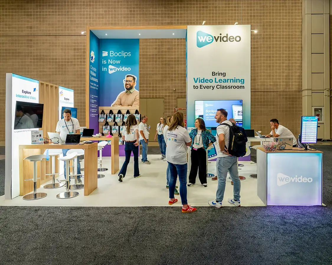 20×20 Trade Show Exhibit Booth for Wevideo At ISTE Show, Designed and Built By Exponents in San Antonio