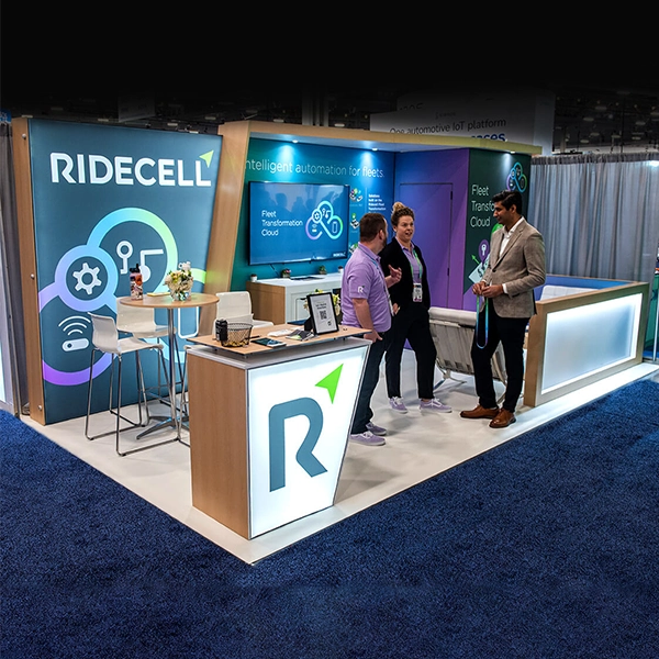 10x20 Booth Rental for Ridecell at CES, Designed and Built by Exponents in Las Vegas, NV