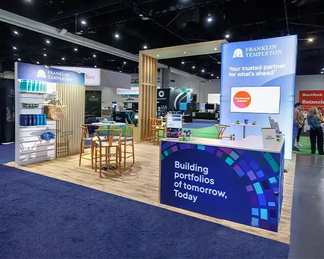 20x20 Exhibit Booth for Franklin Templeton at LPL Focus, Designed and Built by Exponents in San Diego