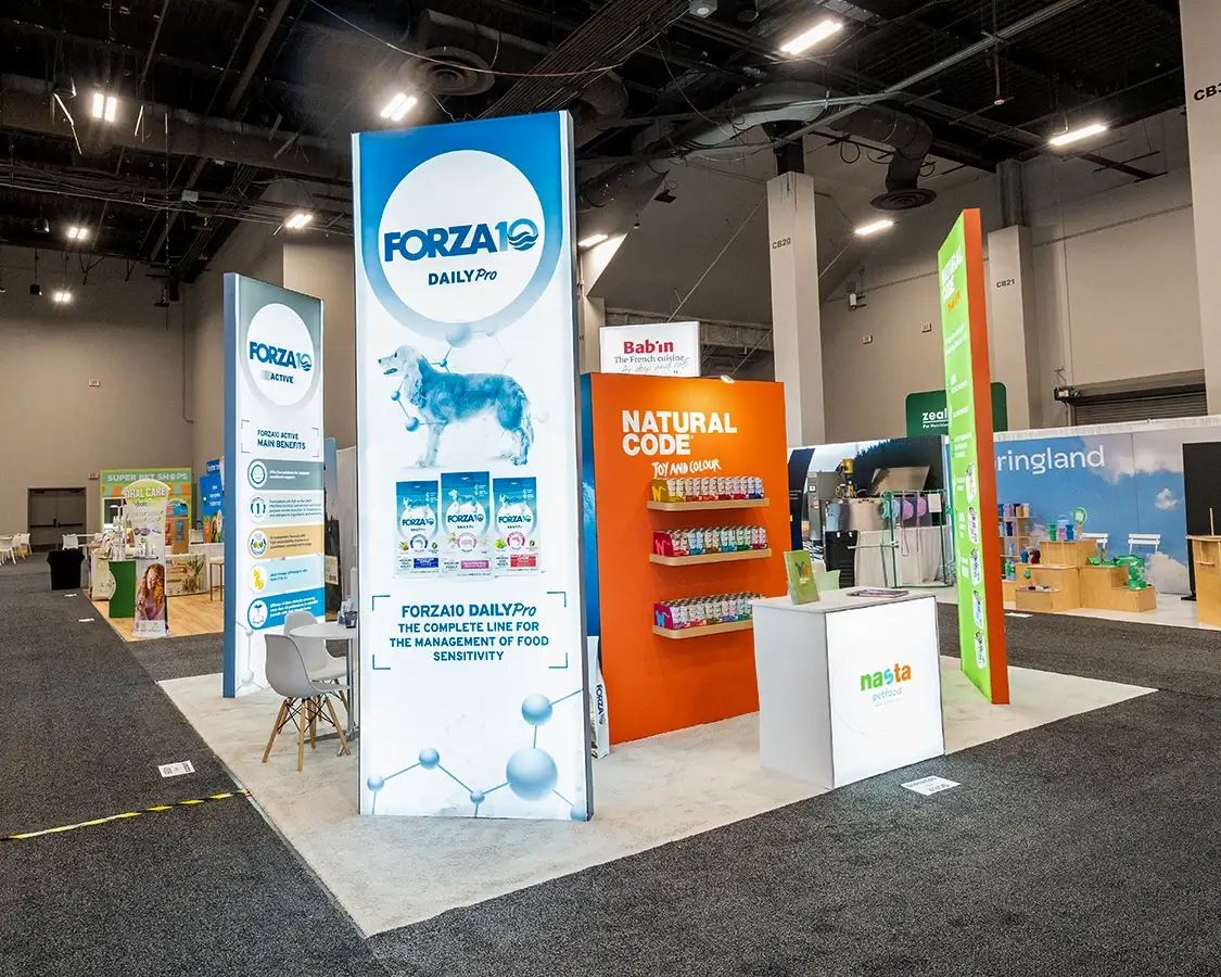 20×20 Trade Show Booth for Forza At Superzoo, Designed and Built By Exponents in Las Vegas