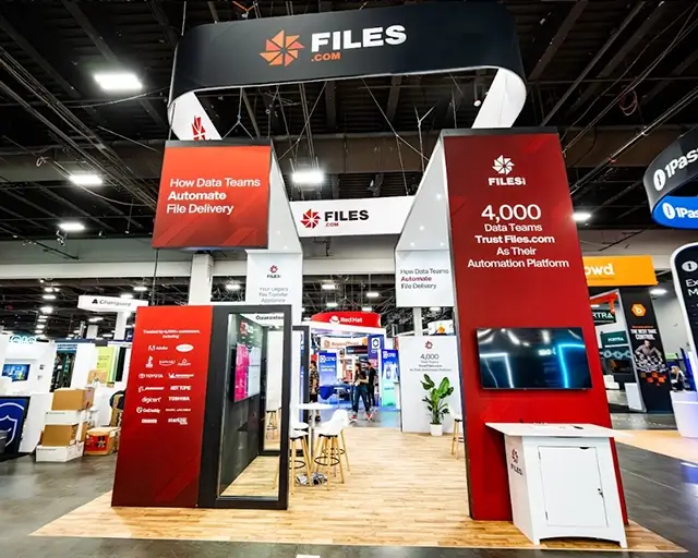 20×20 Trade Show Exhibit Booth for Files At Black Hat, Designed and Built By Exponents in Las Vegas 20×20 Trade Show Exhibit Booth for Files At Black Hat, Designed and Built By Exponents in Las Vegas