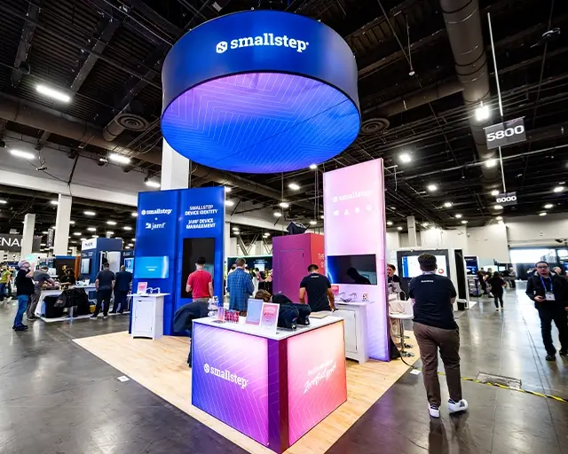 20x20 Trade Show Exhibit Booth for Smallstep at Black Hat, Designed and Built by Exponents in Las Vegas 20x20 Trade Show Exhibit Booth for Smallstep at Black Hat, Designed and Built by Exponents in Las Vegas