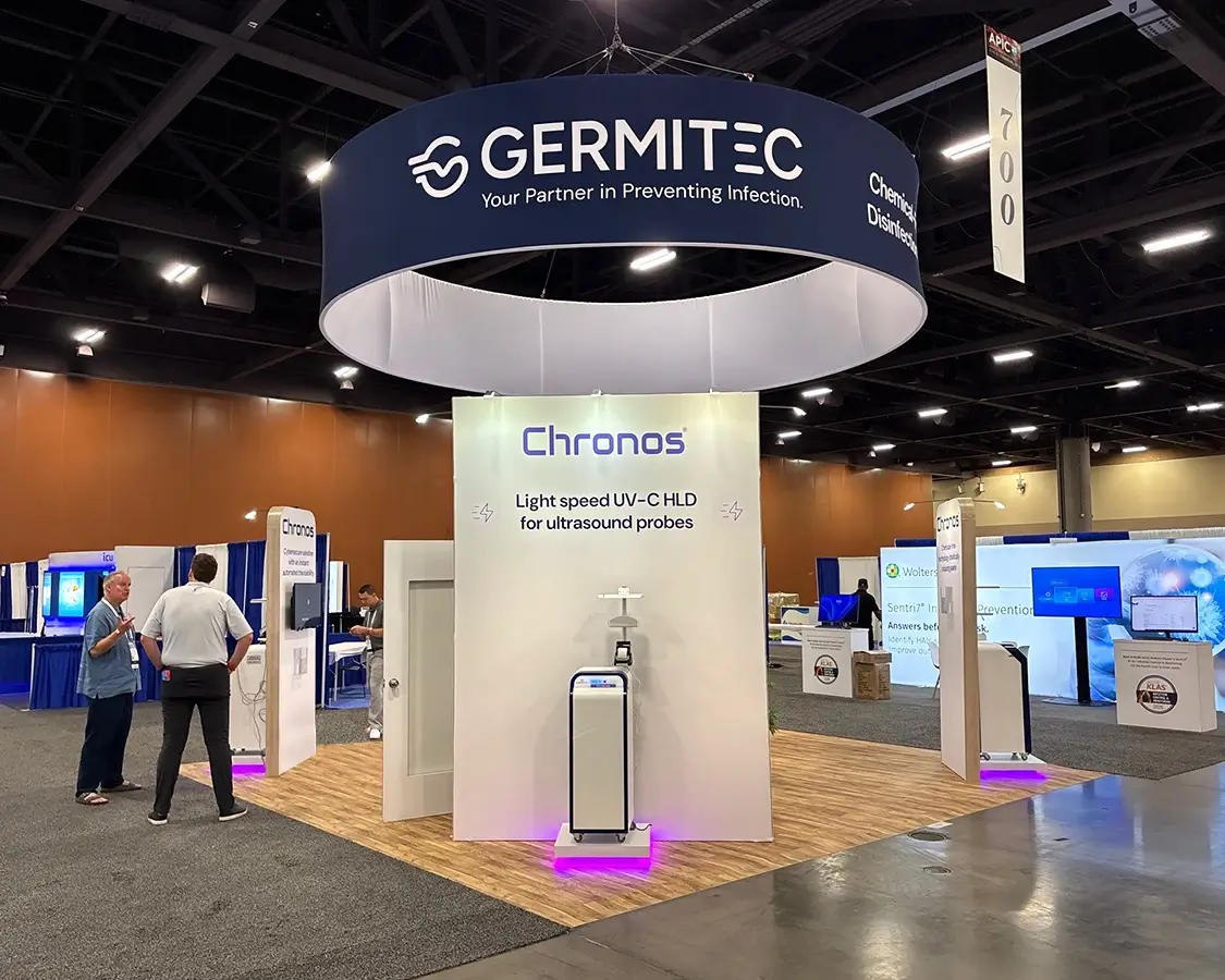 20x20 Trade Show Exhibit for Germitec at APIC, Designed and Built by Exponents in Phoenix