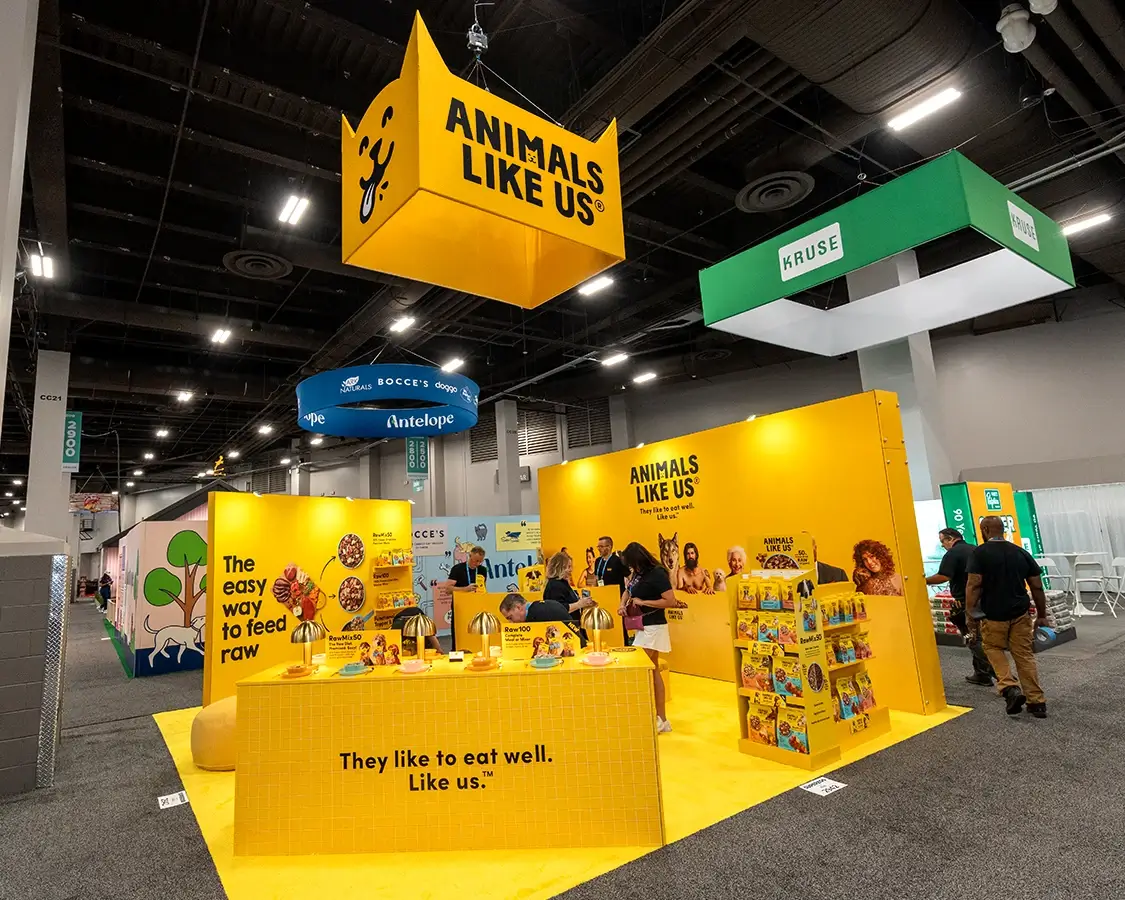 20x20 Trade Show Exhibit for animals like us at Superzoo 2025, Las Vegas, NV
