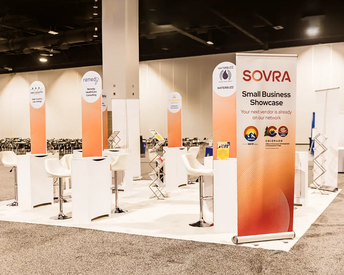 20×20 Trade Show Exhibit Rental for Sovra at NGIP, Designed and Built By Exponents in Las Vegas 20×20 Trade Show Exhibit Rental for Sovra at NGIP, Designed and Built By Exponents in Las Vegas