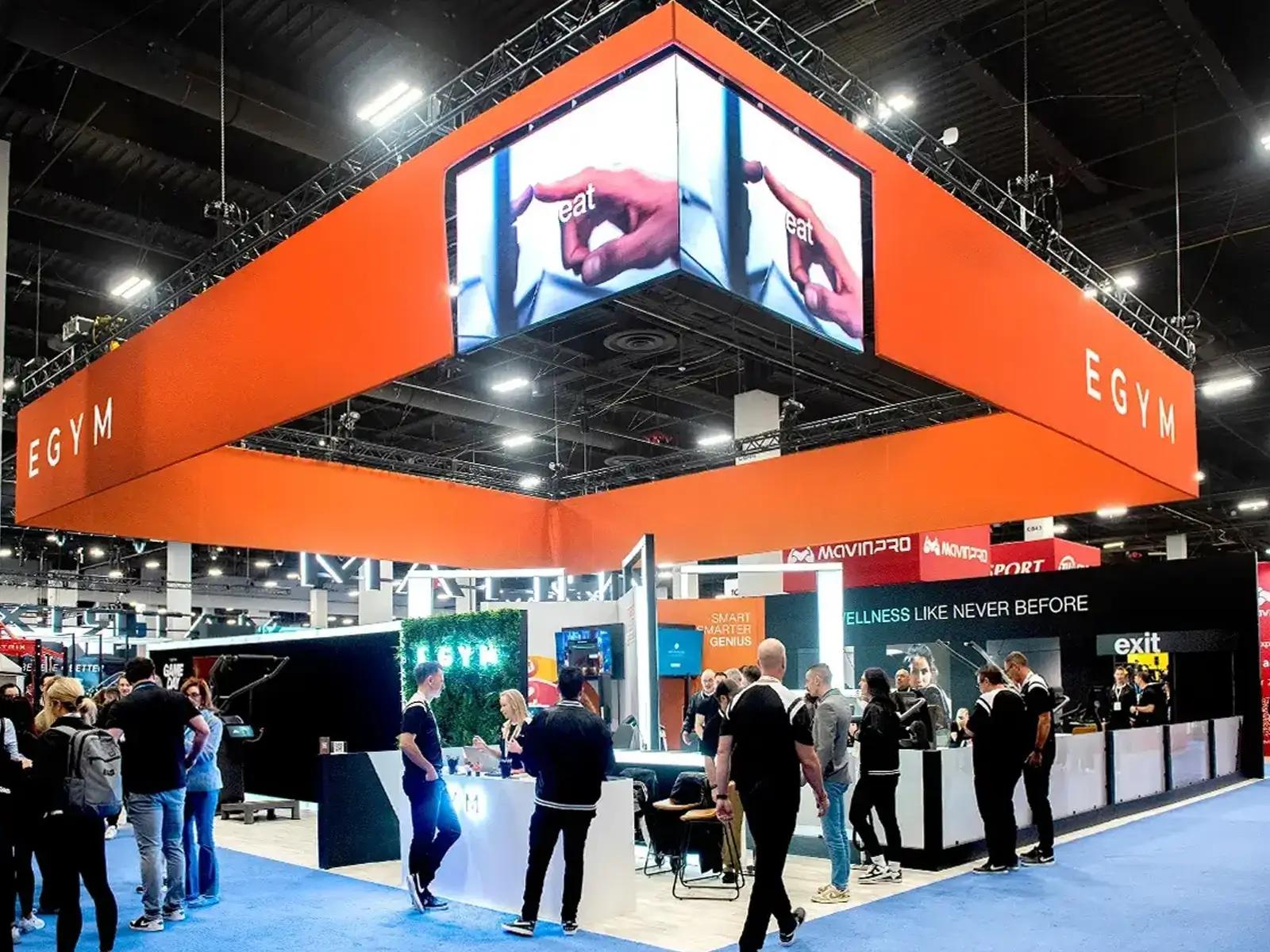 50×50 Trade Show Booth Rental at HFA Show 2025 for EGYM Designed and Built By Exponents in Las Vegas, NV 50×50 Trade Show Booth Rental at HFA Show 2025 for EGYM Designed and Built By Exponents in Las Vegas, NV