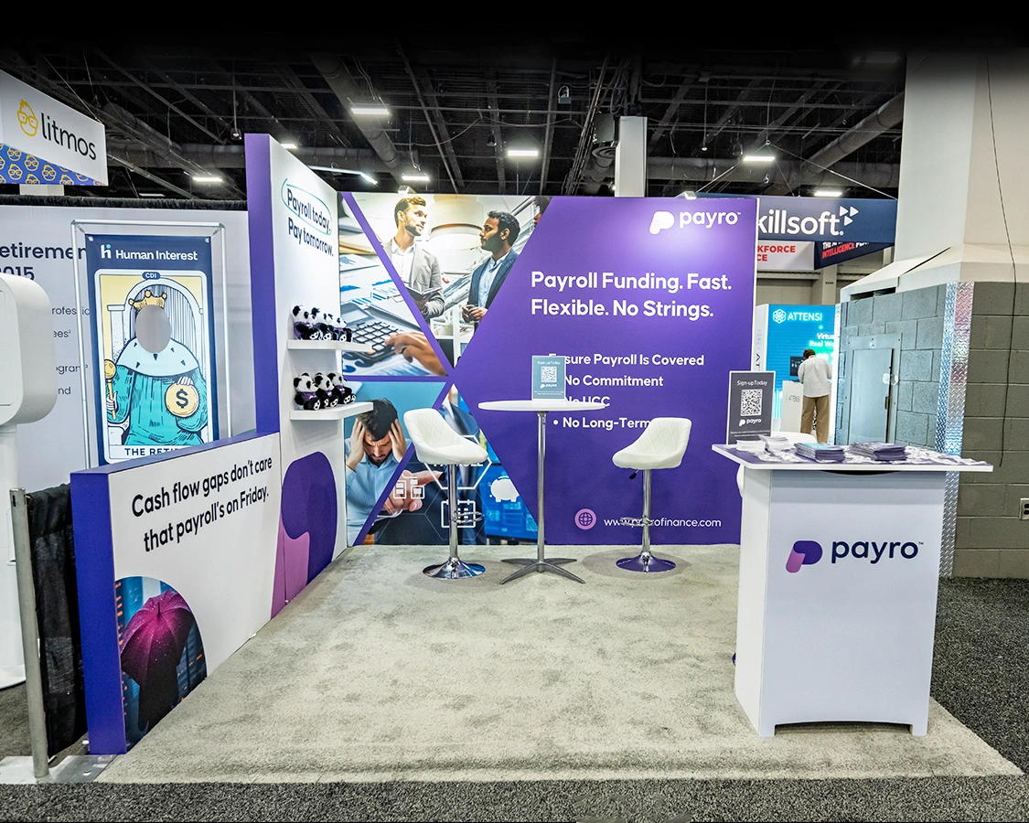 10x10 Exhibit Rentals for payro at HR Tech 2025, Las Vegas, NV 10x10 Exhibit Rentals for payro at HR Tech 2025, Las Vegas, NV