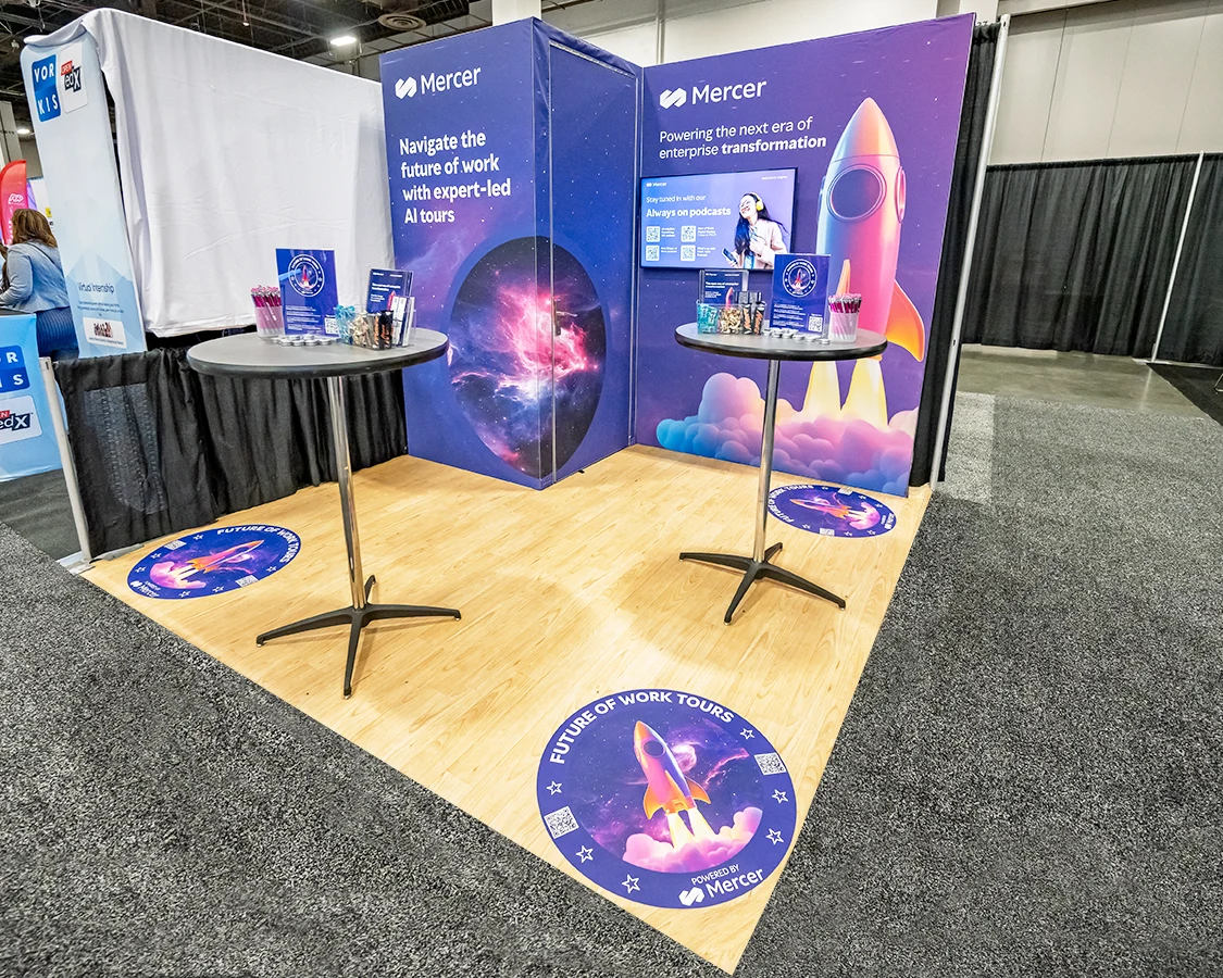 10x10 Trade Show Exhibit for Mercer at HR Tech 2025, Las Vegas, NV