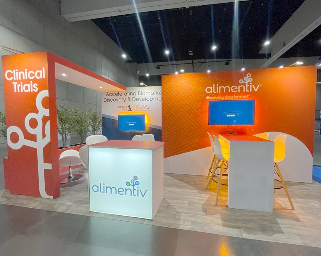 10x20 Trade Show Display for Alimentiv at DDW, Designed and Built by Exponents in San Diego, CA 10x20 Trade Show Display for Alimentiv at DDW, Designed and Built by Exponents in San Diego, CA