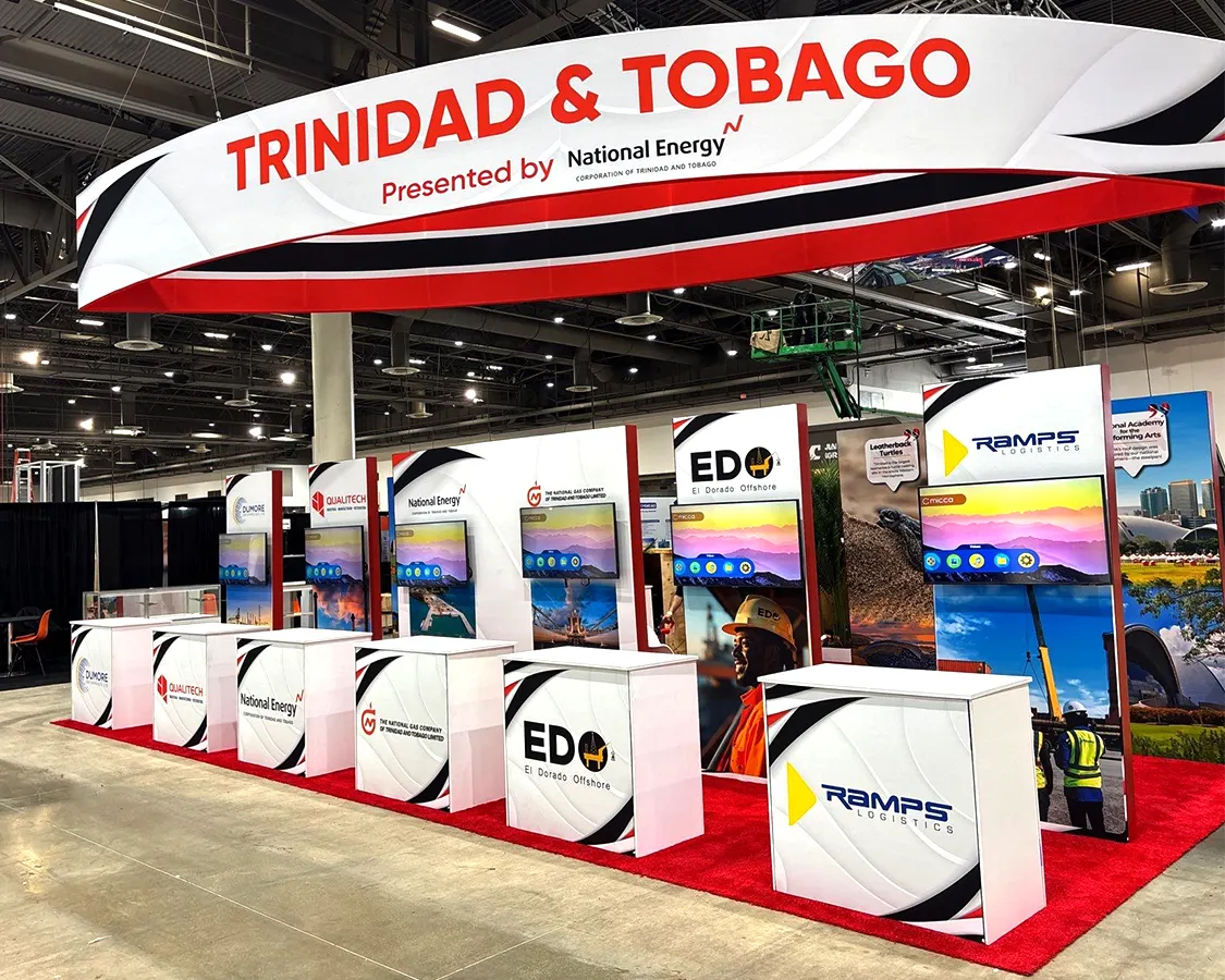 20'x30' Exhibit Rental for Trinidad & Tobago at OTC, Designed and Built by Exponents in Houston