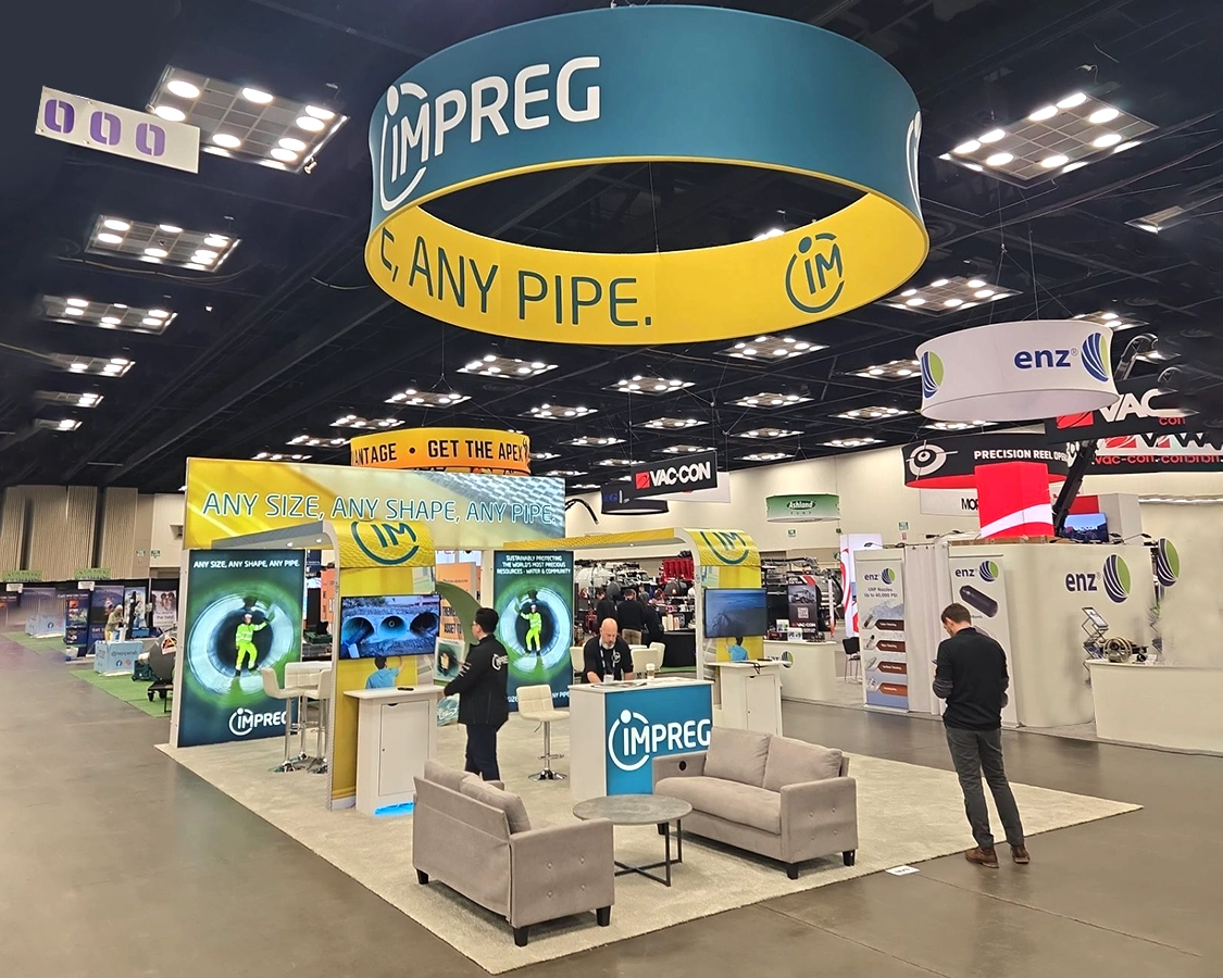 20x30 Trade Show Booth for Impreg at WWETT, Designed and Built by Exponents in Indianapolis