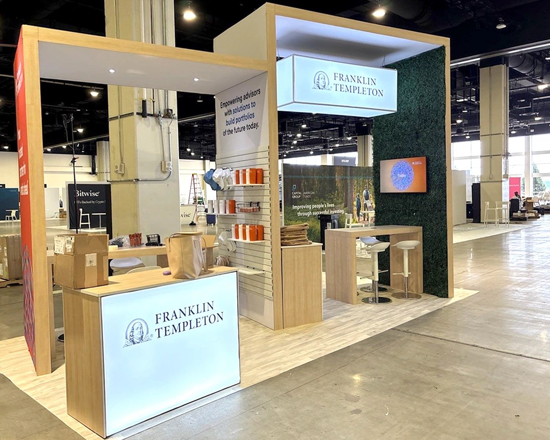 10x20 Trade Show Display for Franklin Distributors at Pershing Insite, Designed and Built by Exponents in National Harbor