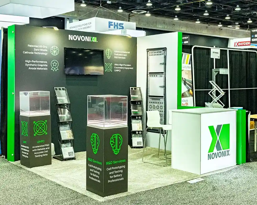 10x10 Booth Rental for Novonix at Battery Show 2025, Detroit, MI