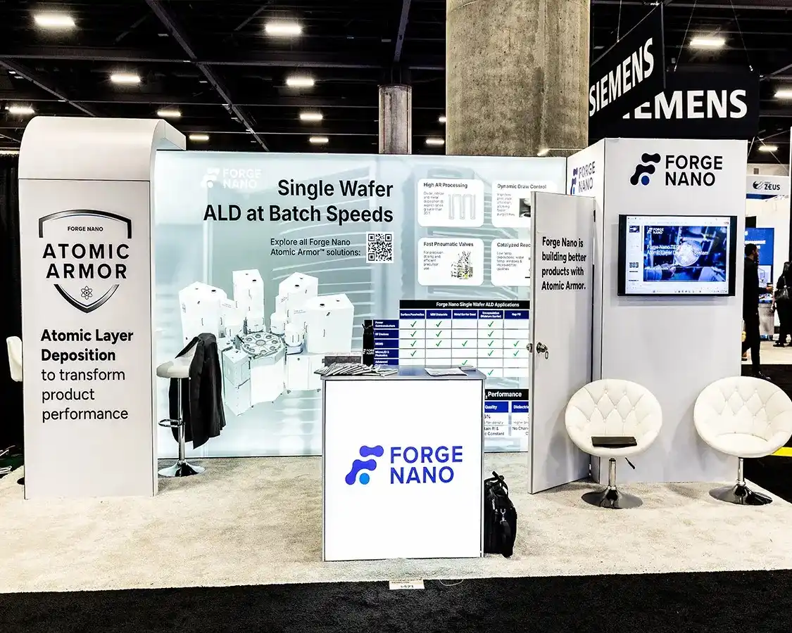 10x20 Custom Trade Show Booth for ForgeNano at Semicon West 2025, Designed and Build By Exponents in Phoenix, AZ