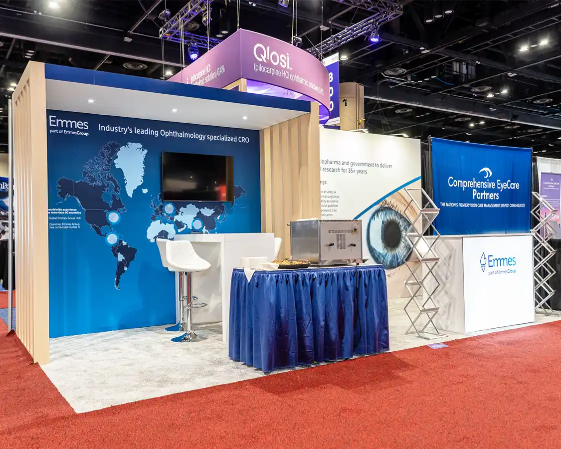 10x20 Trade Show Booth Rental for Emmes at AAO 2025, Designed and Built By Exponents in Orlando, FL