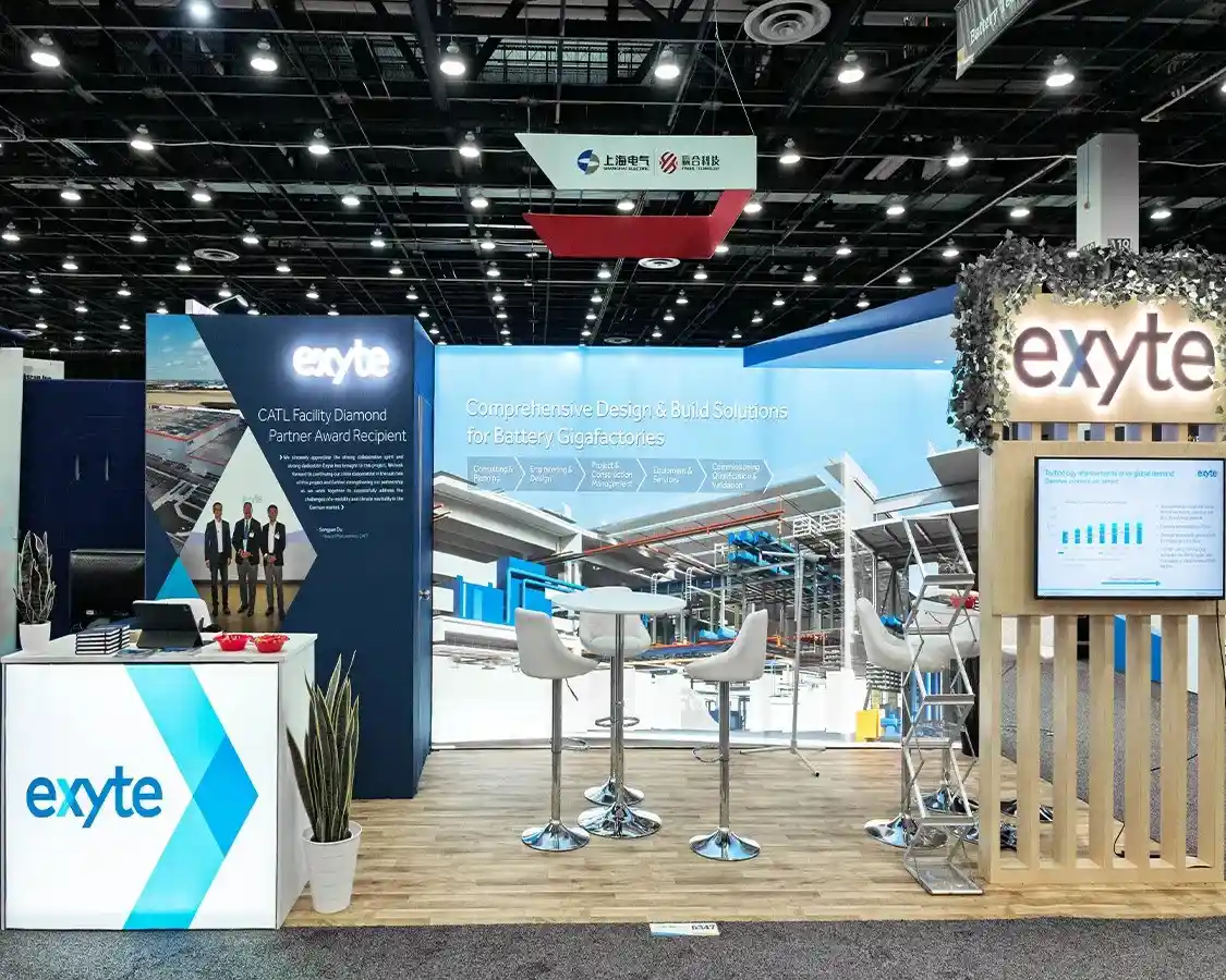 10x20 Trade Show Exhibit Rental for Exyte at Battery Show 2025, Detroit, MI