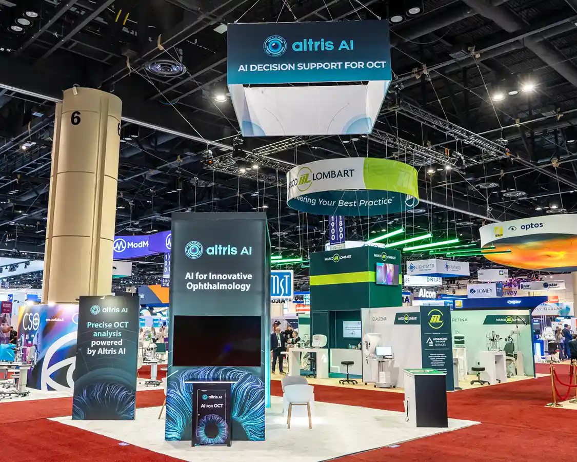 20x20 Trade Show Booth for Altris at AAO 2025, Designed and Built By Exponents in Orlando, FL