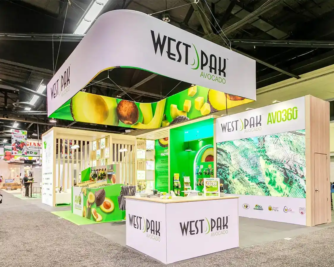 20x40 Trade Show Booth Rental for Westpak at Global Produce Floral Show 2025, Designed and Built By Exponents in Anaheim, CA