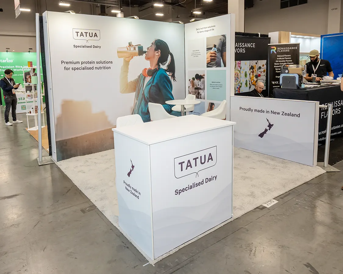 10x10 Booth Rental for Tatua at Supply Side Global 2025, Designed and Built By Exponents in Las Vegas, NV