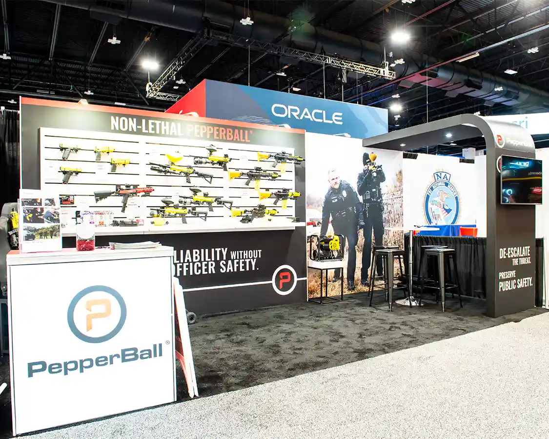 10x20 Trade Show Booths for Pepperball at IACP 2025, Desinged and Built By Exponents in Denver, CO