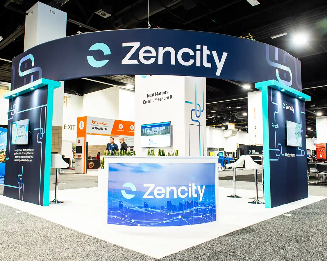 20x20 Custom Booth Rental for Zencity at IACP 2025, Denver, CO