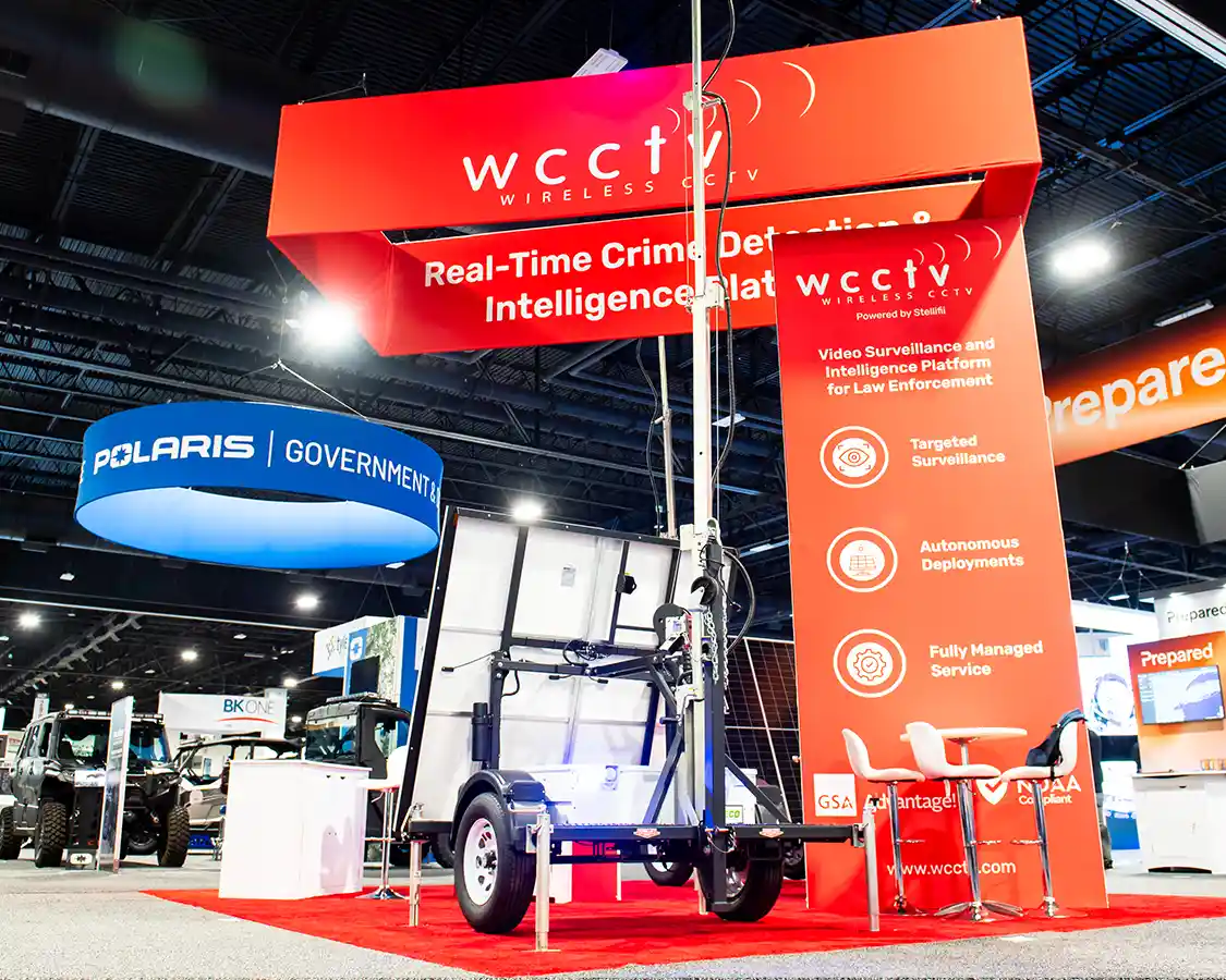 20x20 Custom Trade Show Booths for Wcctv at IACP 2025, Desinged and Built By Exponents in Denver, CO