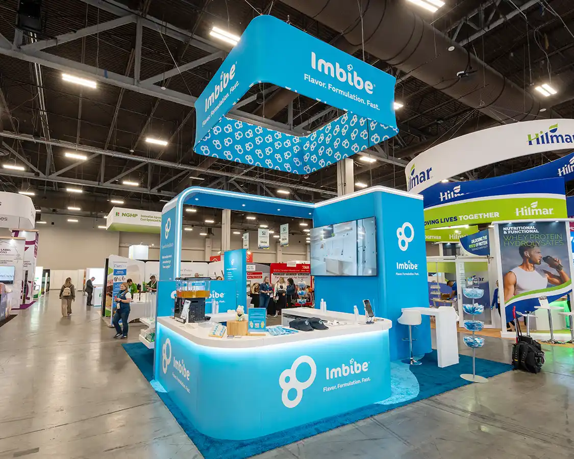 20x20 Trade Show Booth for Imbibe at Supply Side Global 2025, Designed and Built Exponents in Las Vegas, NV