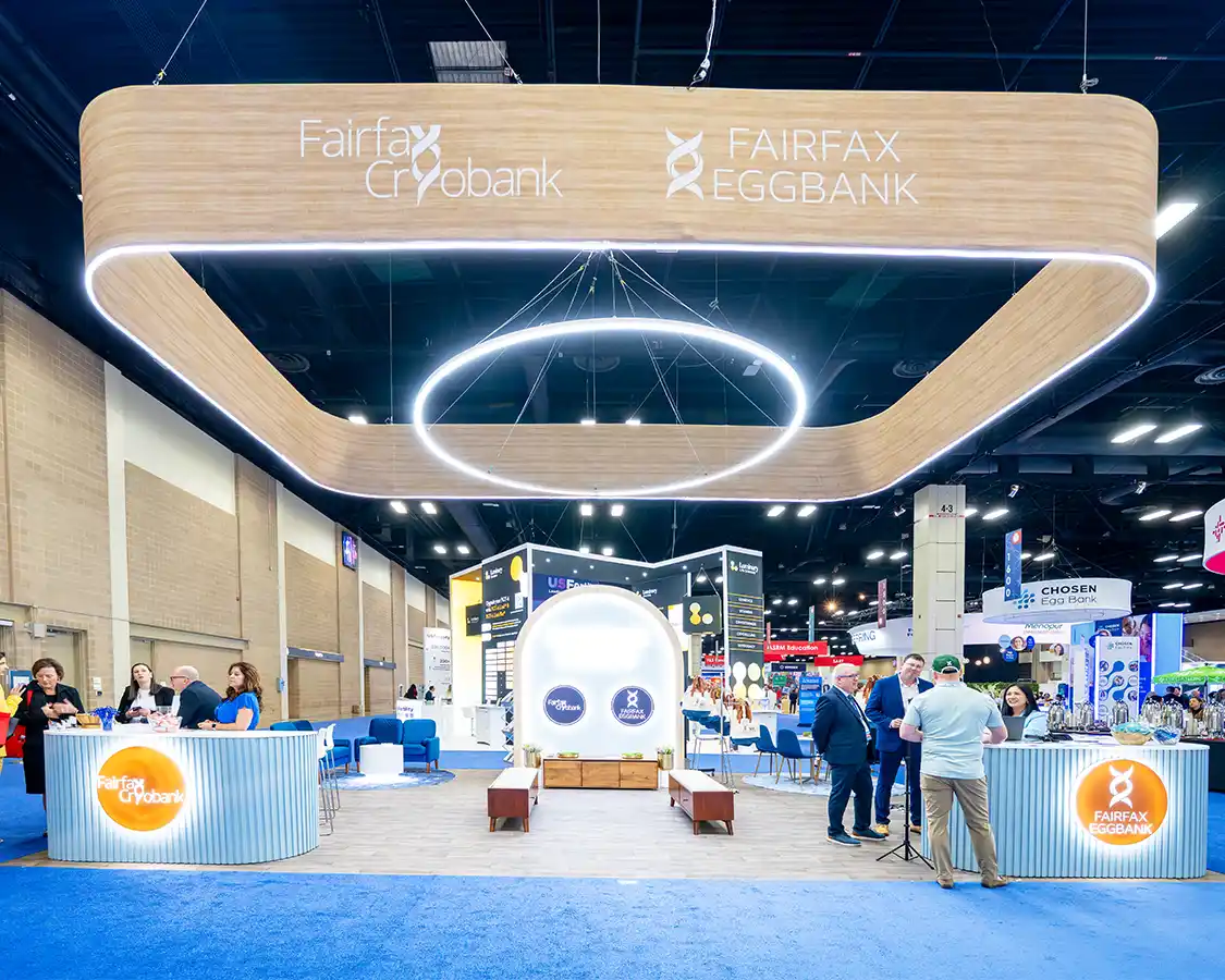 20x30 Exhibits Booth Rental for Fairfax at ASRM 2025, Designes and Built By Exponents in San Antonio, TX 20x30 Exhibits Booth Rental for Fairfax at ASRM 2025, Designes and Built By Exponents in San Antonio, TX