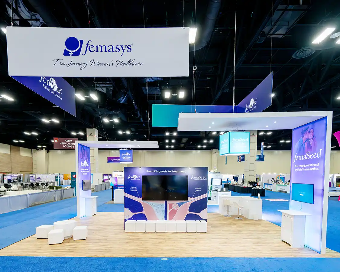 20x30 Exhibits Booth for Femasys at ASRM 2025, Designed and Built By Exponents in San Antonio, TX