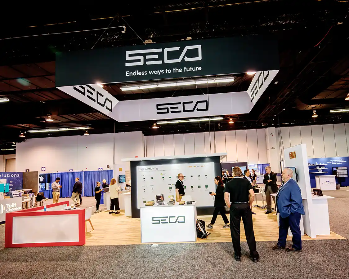 20x30 Trade Show Booth Rental for Seco at Embedded World North America 2025, Designed and Built By Exponents in Anaheim, CA