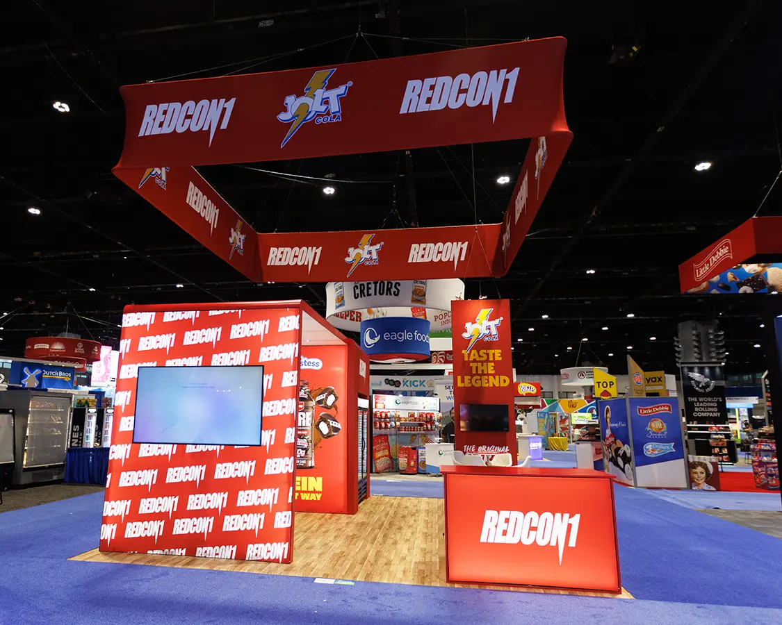 20×20 Exhibition Stand Rental for Redcon at NACS, Designed and Built By Exponents in Chicago