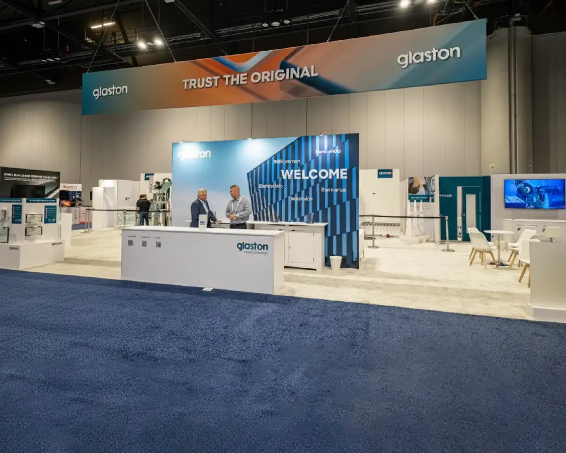 40x70 Booth Rental for Glaston at Glass Build America 2025, Designed and Build By Exponents in Orlando, FL