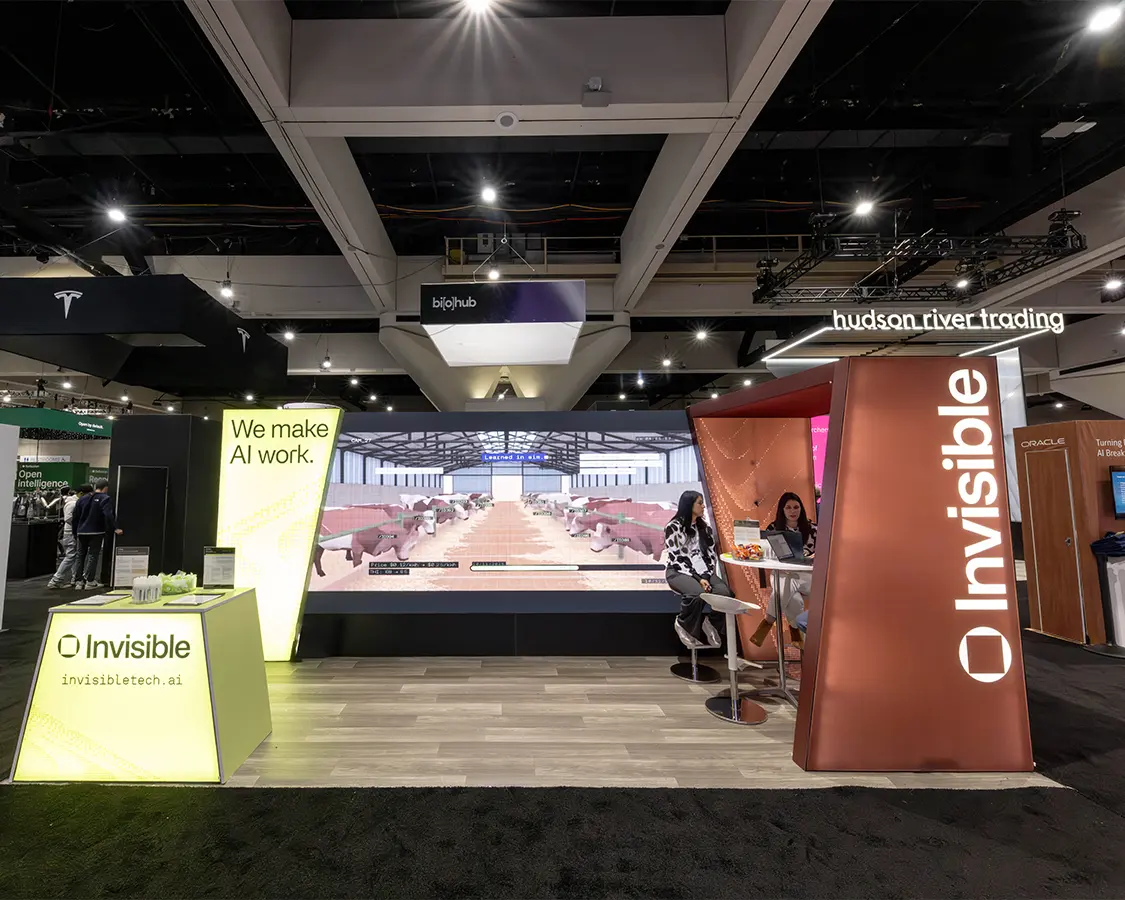 10x20 Trade Show Exhibit for Invisible at Neurlps 2025, Designed and Built By Exponents in San Diego, CA