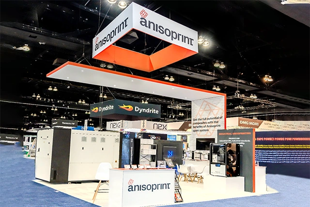 20x30 Trade Show Booth Rental for Anisoprint at Rapid TCT Show 2024 Los Angeles CA