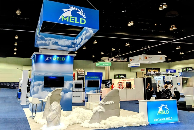 20x30 Trade Show Exhibit Rental for Meld Manufacturing at Rapid TCT Show 2024 Los Angeles CA
