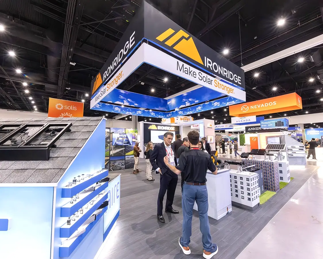 40x50 Exhibition Stand Rentals for Ironridge at Intersolar & Energy Storage Show 2025 in San Diego, CA