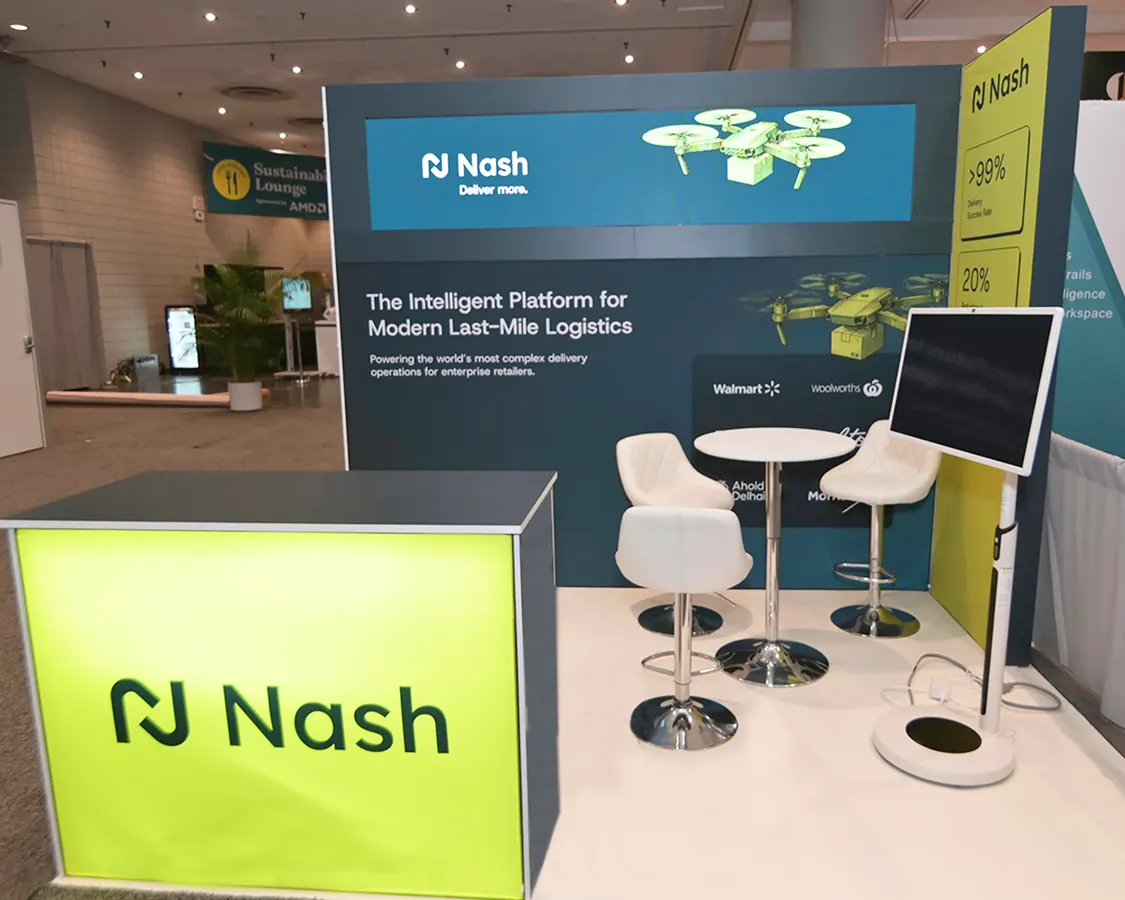 10x10 Exhibit Booth for Nash at NRF 2026, designed and built by exponents in New York, NY