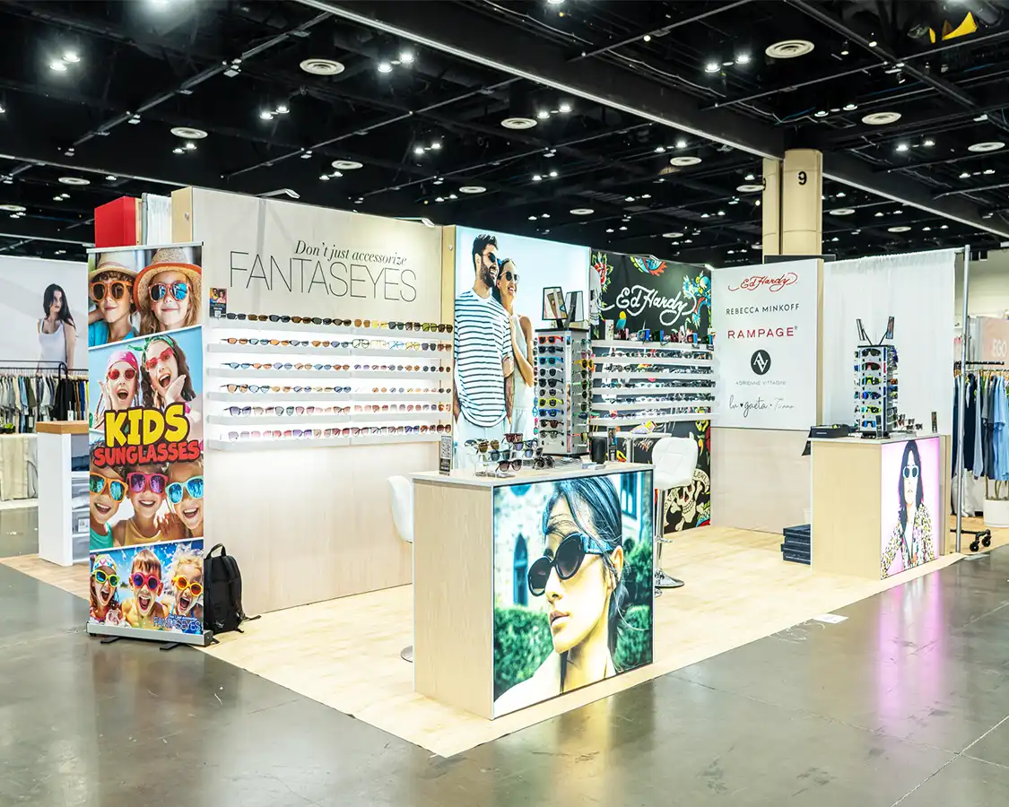 10x20 Custom Trade Show Booth for Fantaseyes at Surf Expo 2026, Designed and Built By Exponents in Orlando, FL