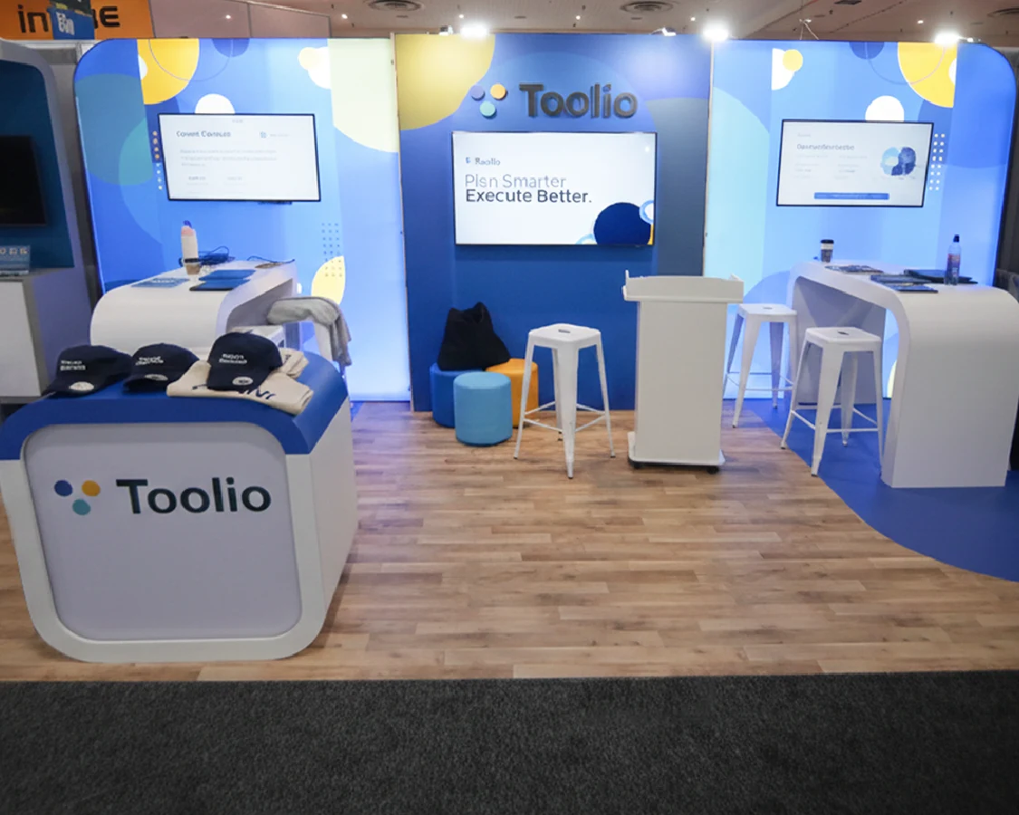 10x20 Trade Show Booth Rental for Toolio at NRF 2026, designed and built by Exponents in New York, NY