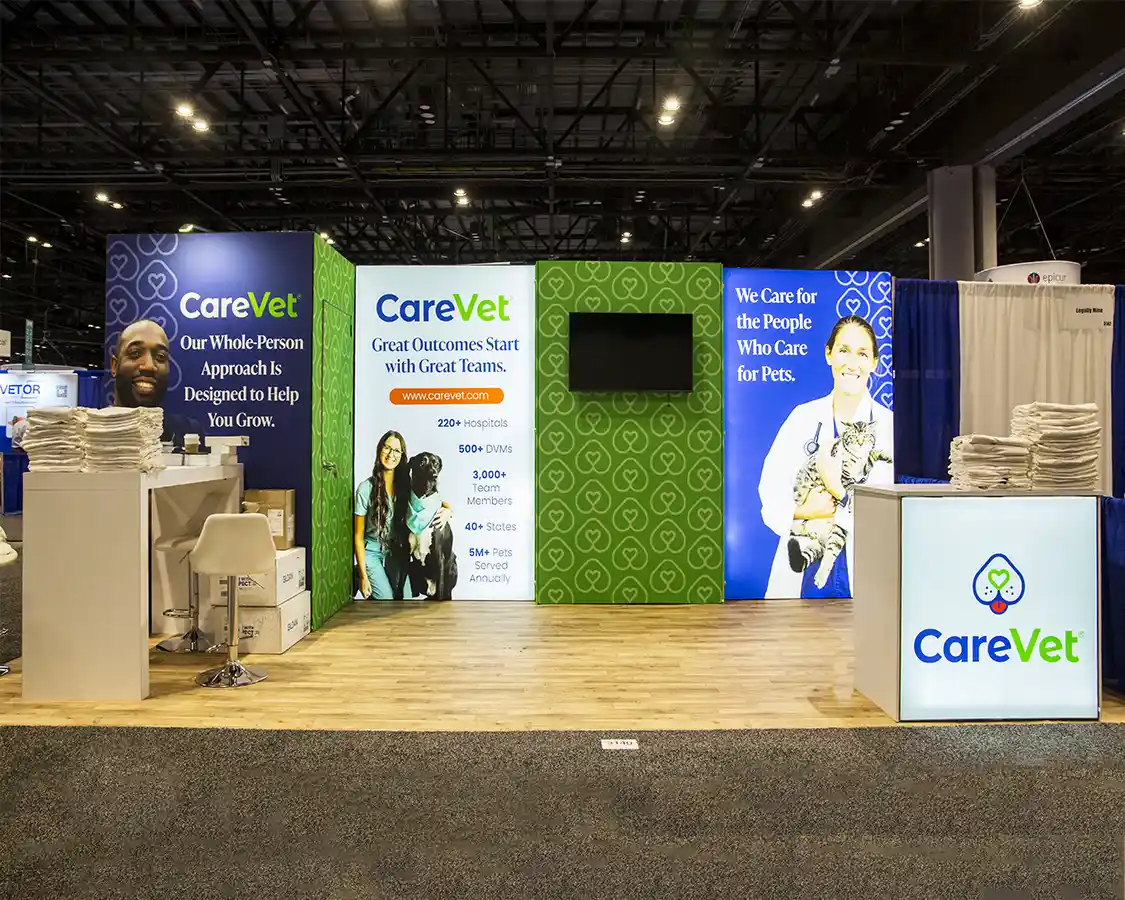 10x20 Trade Show Exhibit for Carvet Health at VMX 2026, Designed and Built By Exponents in Orlando, FL 10x20 Trade Show Exhibit for Carvet Health at VMX 2026, Designed and Built By Exponents in Orlando, FL
