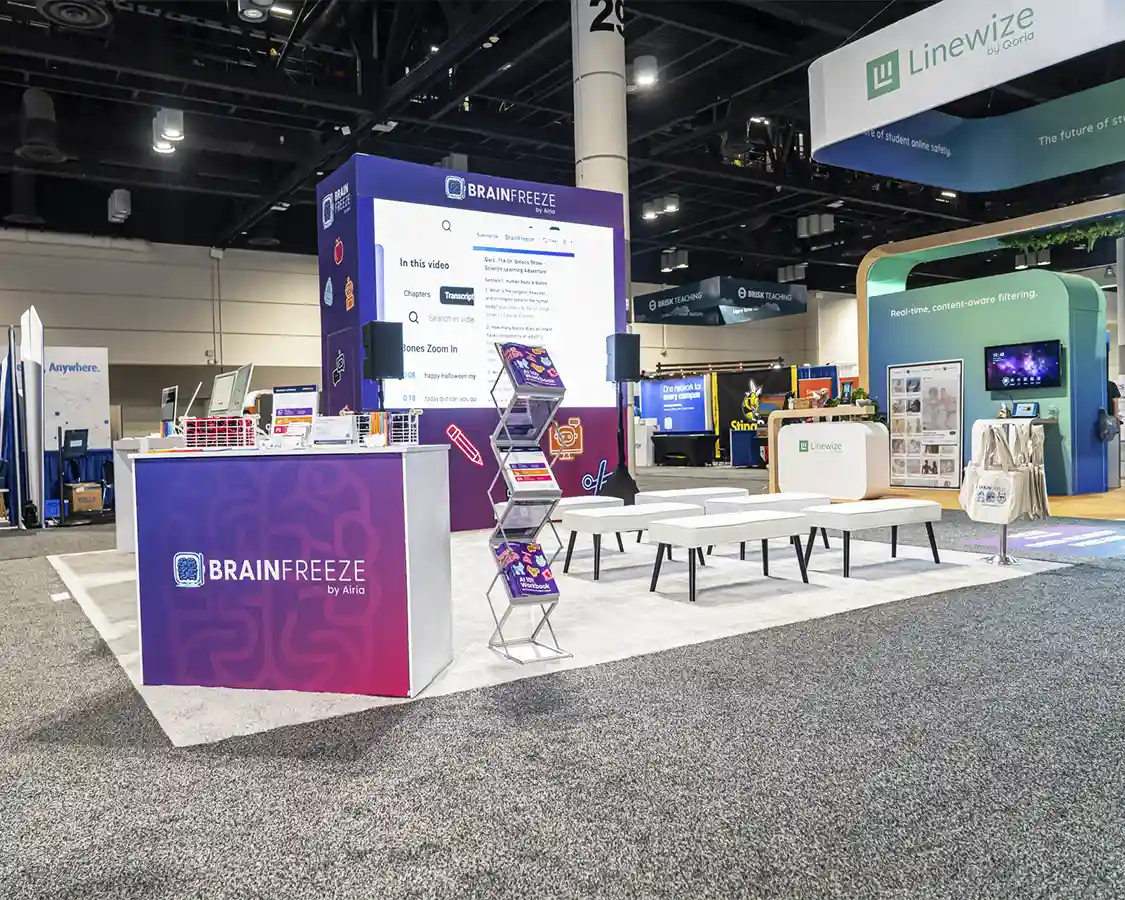 20x20 Booth Rental for BrainFreeze at FETC 2026, Designed and Built By Exponents in Orlando, FL