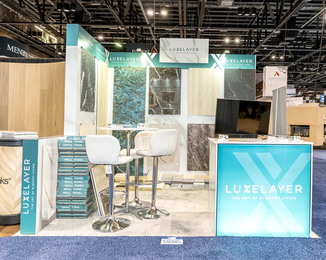 10x10 Trade Show Exhibit for Luxelayer at IBS Show 2026, Designed and Built By Exponents in Orlando, FL