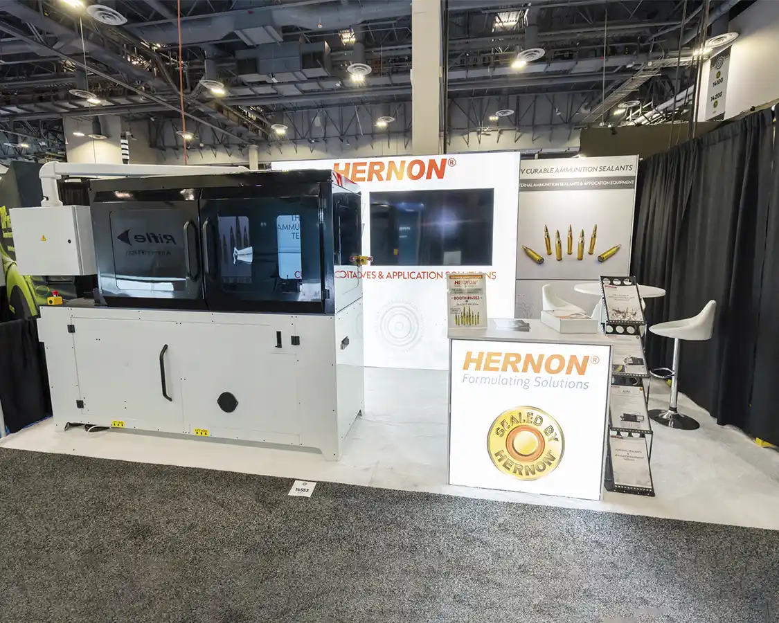 10x20 Trade Show Booth Rental for hernon at Shot Show 2026, designed and built by exponents in Las Vegas, NV