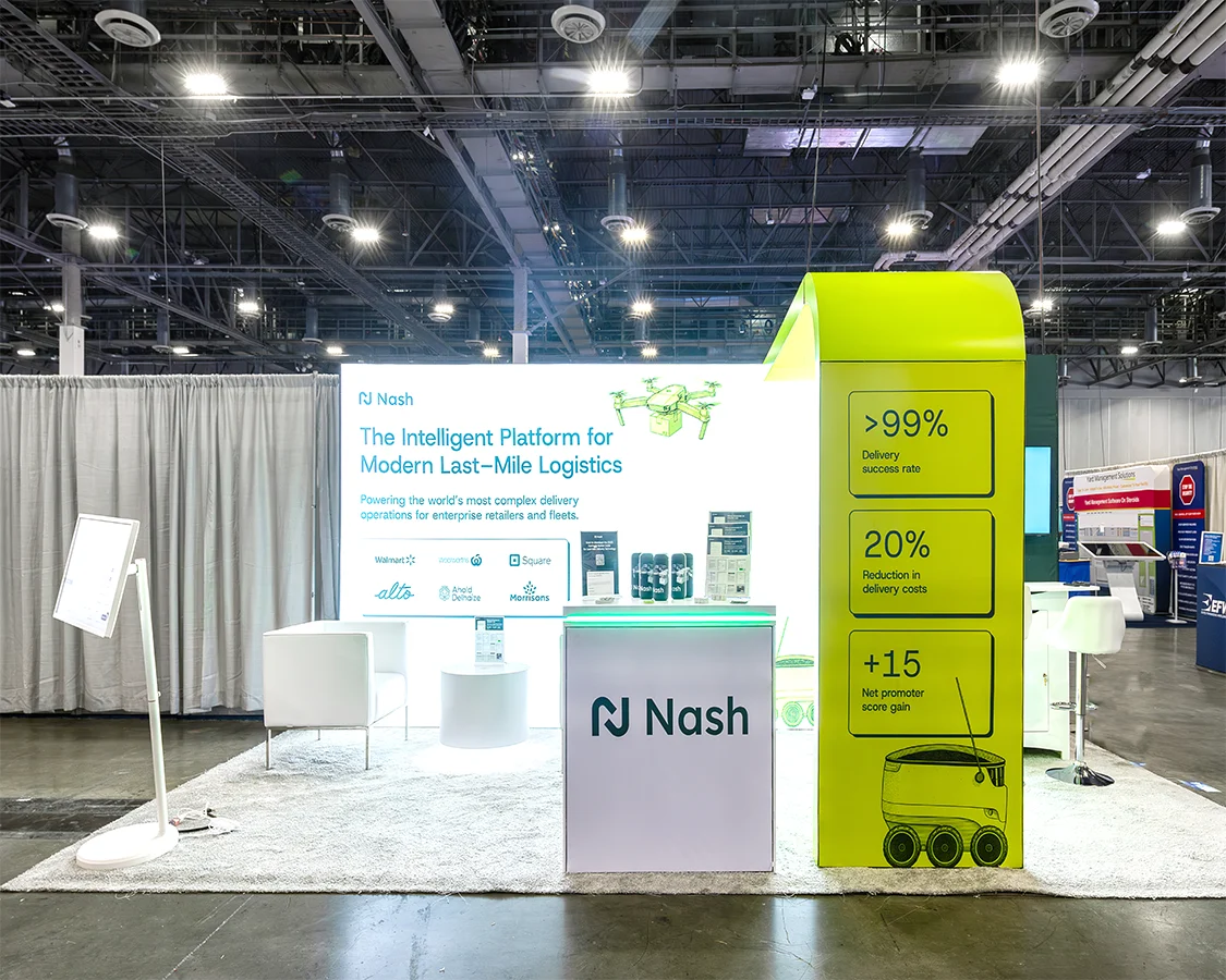 10x20 Trade Show Booth for nash at Manifest 2026, Designed and Built By Exponents in Las Vegas, NV