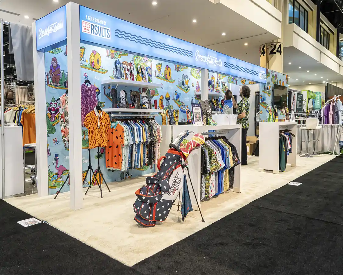 10x30 Exhibit Booth Rentals for RSVLTS at PGA 2026, designed and built by exponents in Orlando, FL